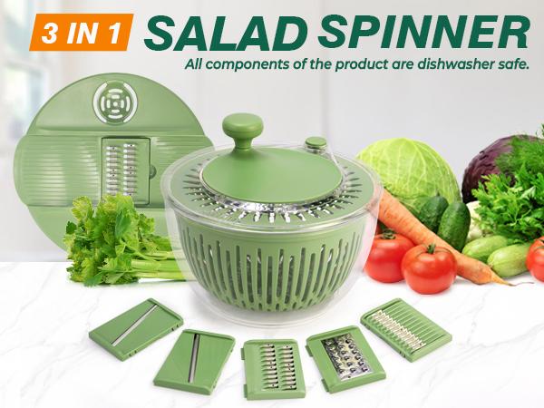 PUKOMC 5-in-1 Large Salad Spinner