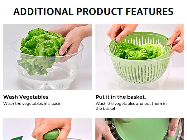 PUKOMC 5-in-1 Large Salad Spinner