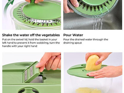 PUKOMC 5-in-1 Large Salad Spinner