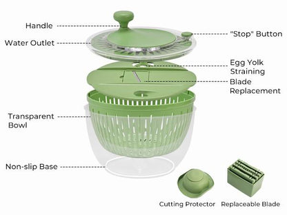 PUKOMC 5-in-1 Large Salad Spinner
