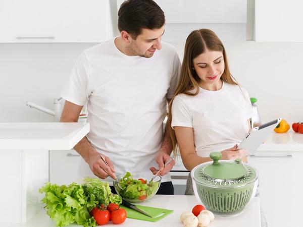 PUKOMC 5-in-1 Large Salad Spinner