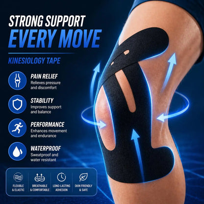 Precut Kinesiology Tape for Knees, 10 Pcs