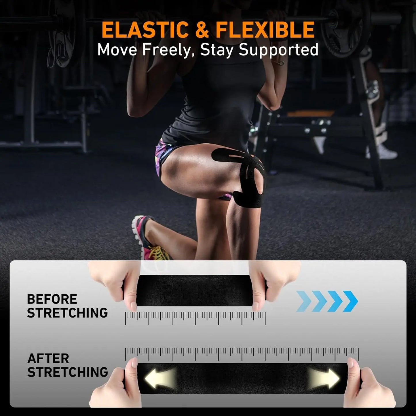 Precut Kinesiology Tape for Knees, 10 Pcs