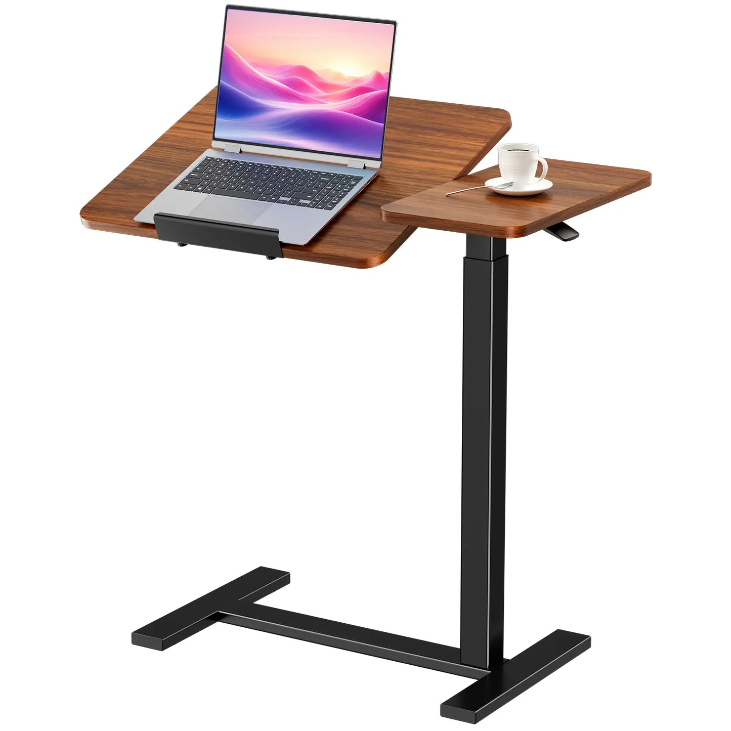 Mobile work desk - adjustable desktop height and flip-top