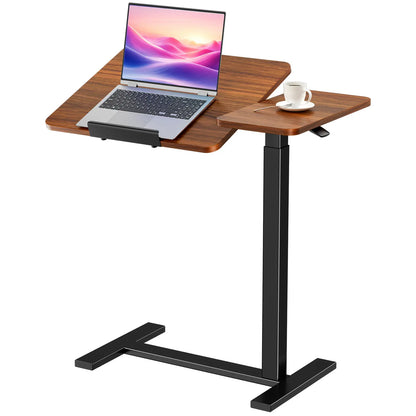 Mobile work desk - adjustable desktop height and flip-top