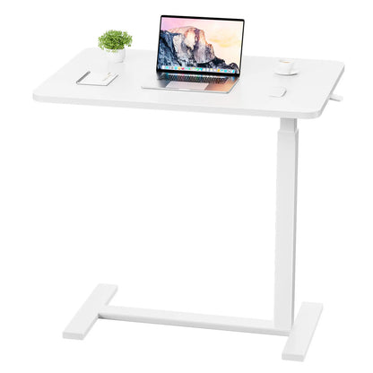 Mobile work desk - adjustable desktop height and flip-top
